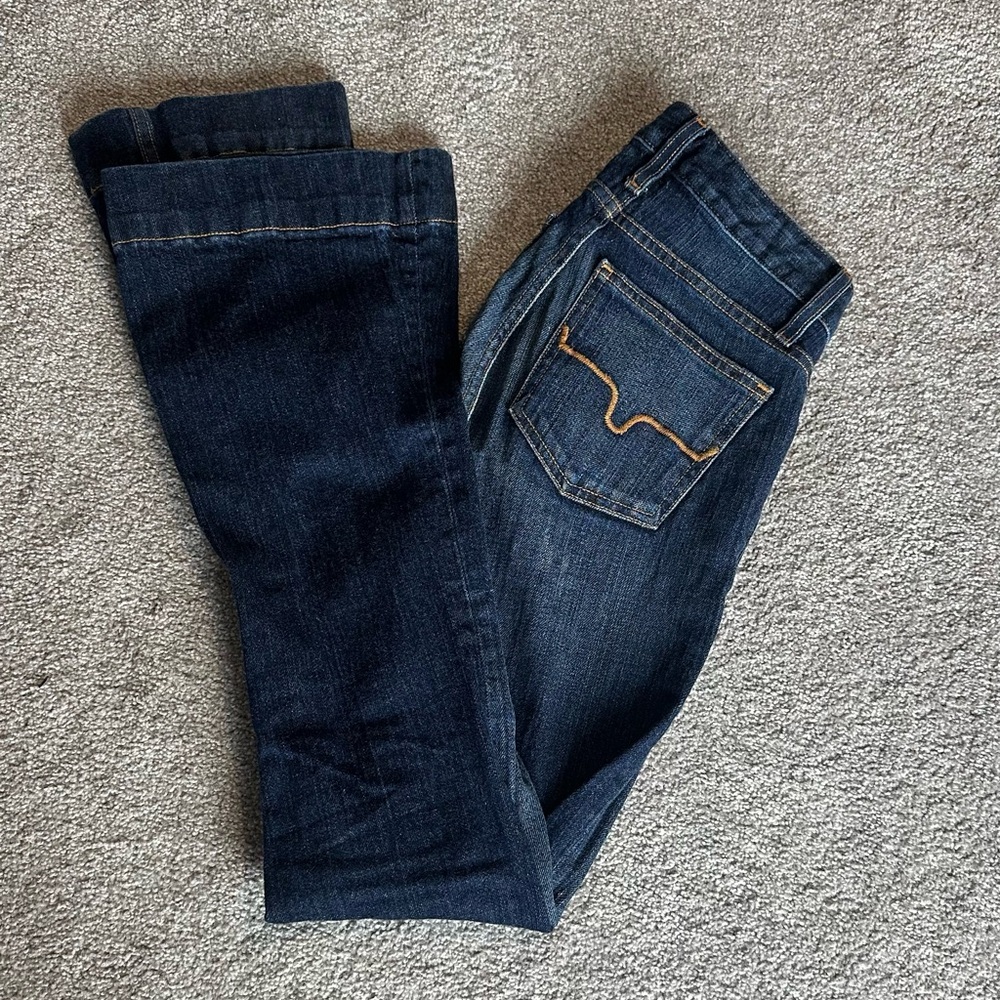 Kimes Ranch Dark Wash Jennifer Bootcut Women’s Jeans with Contrast Stitching